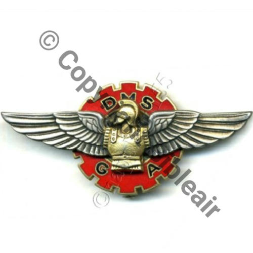A0623  DEPOT MATERIEL SPECIALISE GENIE AIR CHARTRES  DrP Eping Tuyau Guilloche grave ARGENT Poincon..Email Sc.STELLA 78EurInv
